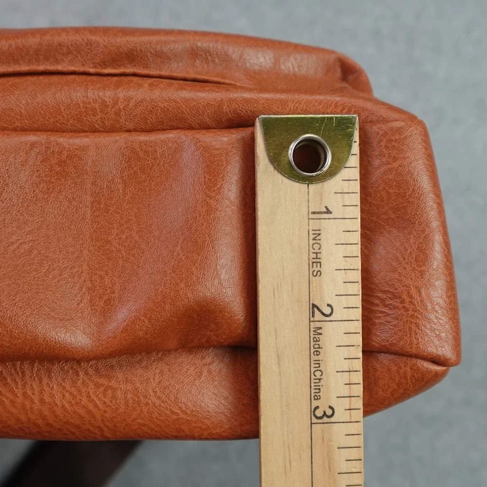 CarlKimu Messenger Bag Mens OS Brown Sport Casual Faux Leather Crossbody